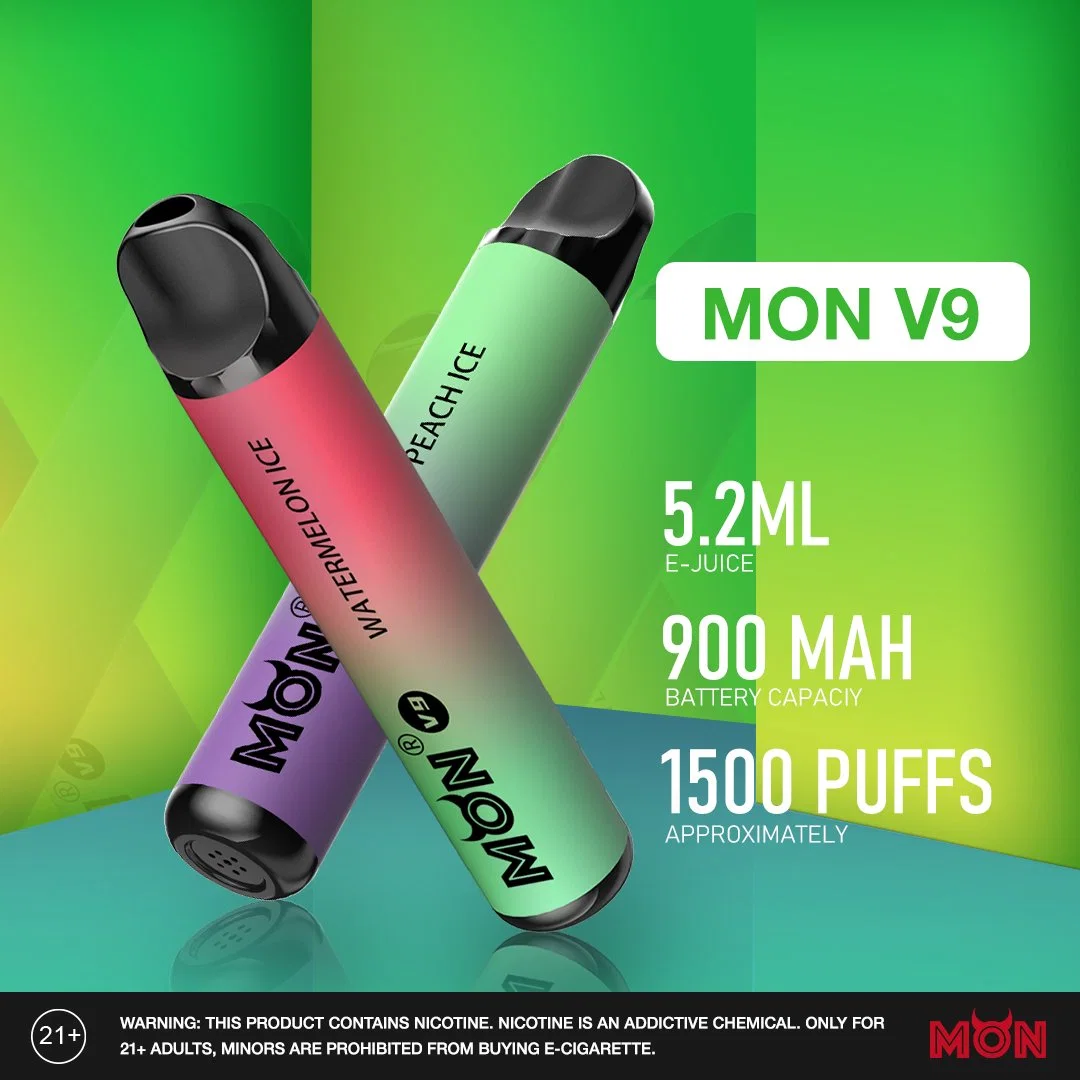 Бесплатный образец Monvaper 5,2 мл 1500puffs 12 ароматов фруктов сетка катушки Электронные сигареты одноразовые Vape пера одноразового испаритель Китай оптовая торговля