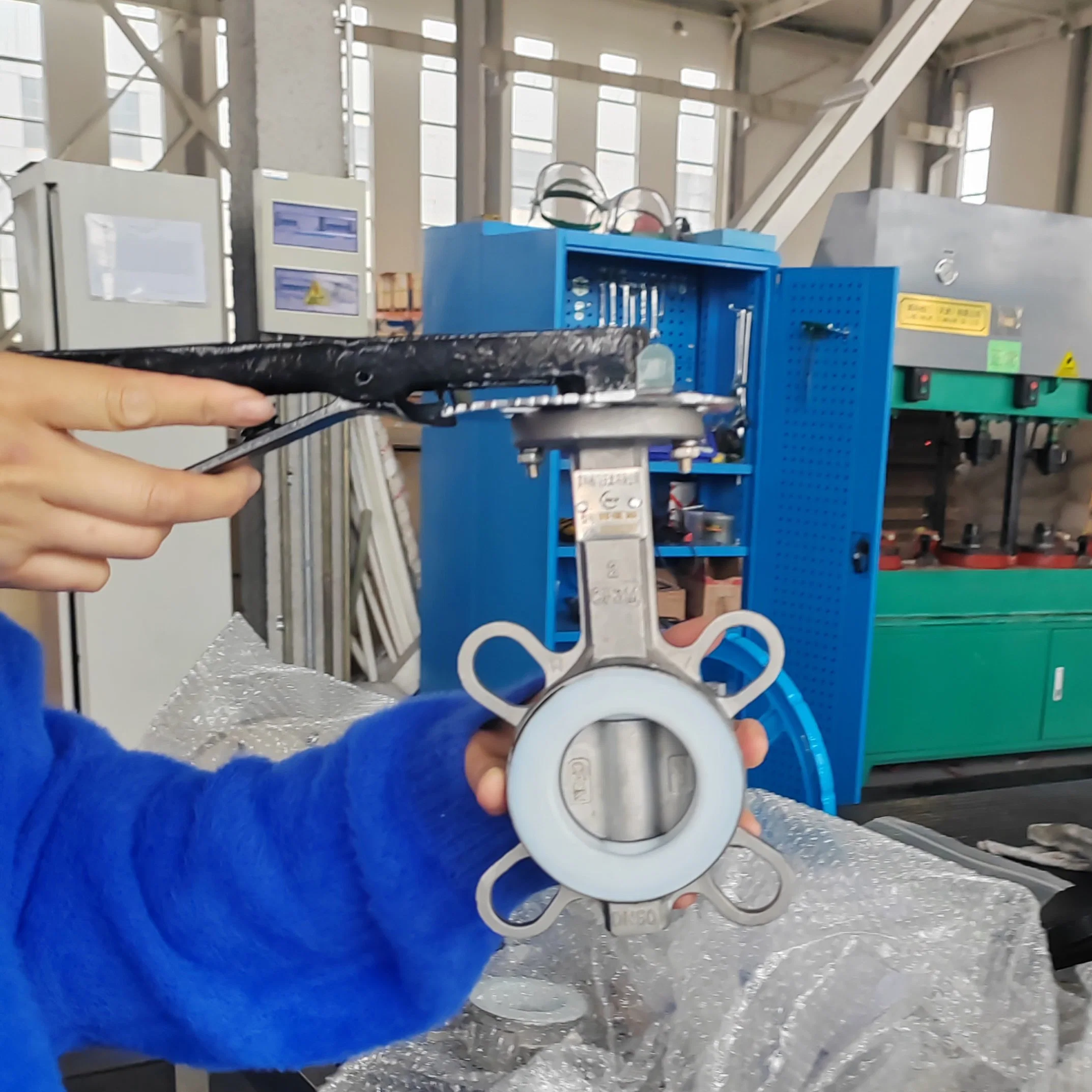 Strainless Steel PTFE Lined Seat Corrosion Protection Wafer Water Butterfly Valve