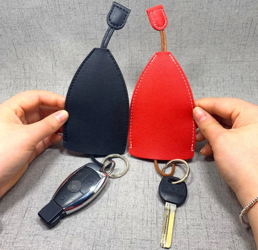 Custom Logo PU Car Key Pull-out Storage Case Car Keychain Cover