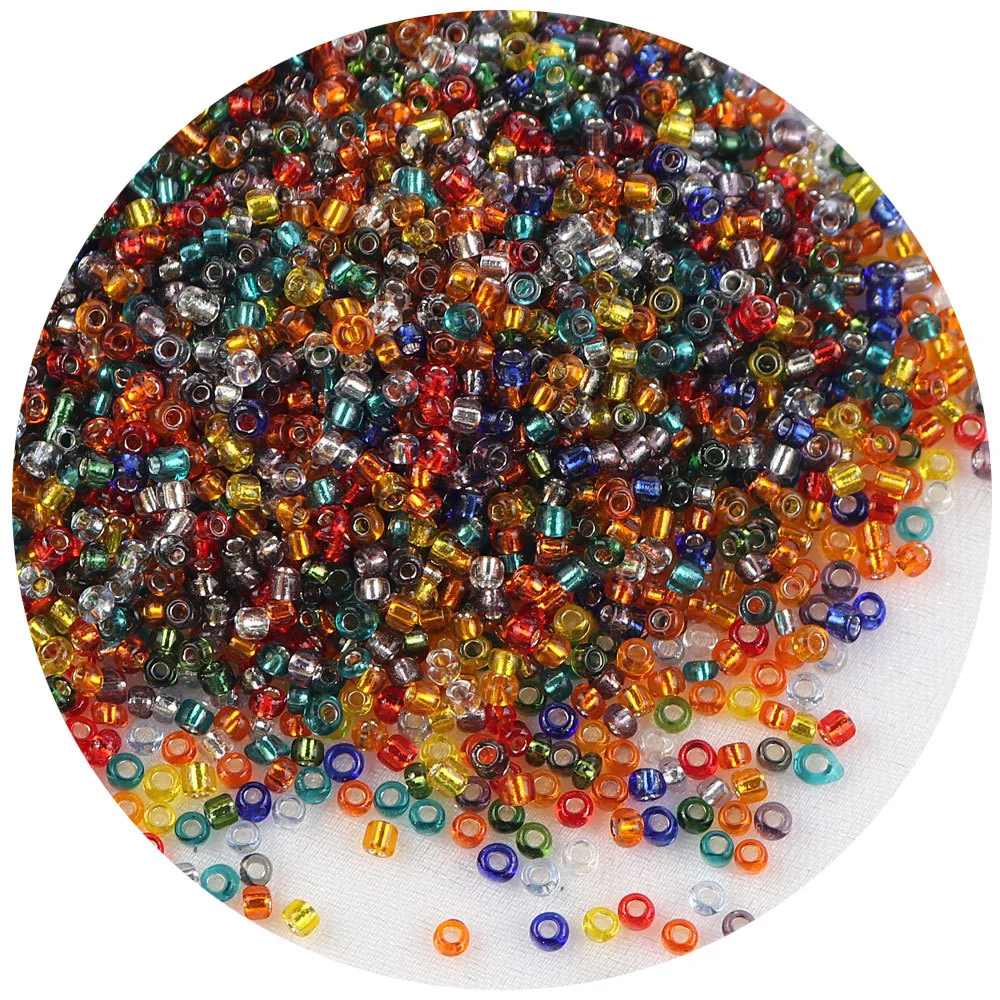 2/3/4 mm Multi-Color relleno Plata vidrio Bead agujero recto Cuentas de arroz