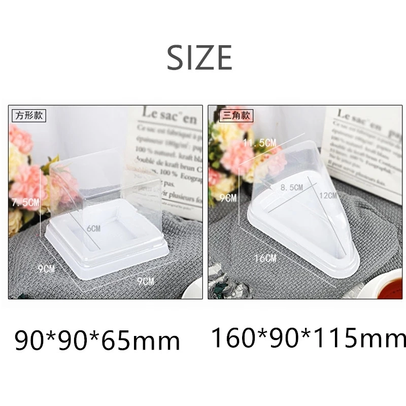 Thickened Triangle Square Cake Box Cut Tea Baking Clear Window Packaging Box