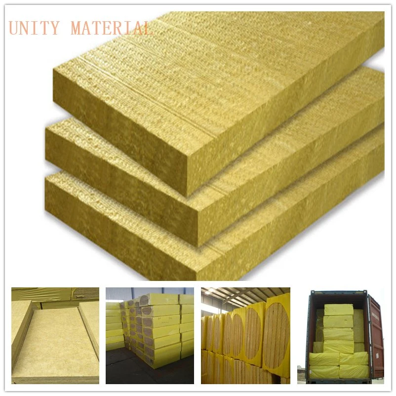 1200*600*50mm 80 100 120 140 160 180kg/M3 Density Rockwool Fire Heat Thermal Insulation Mineral Rock Wool Board for External Wall with Aluminium Al Foil