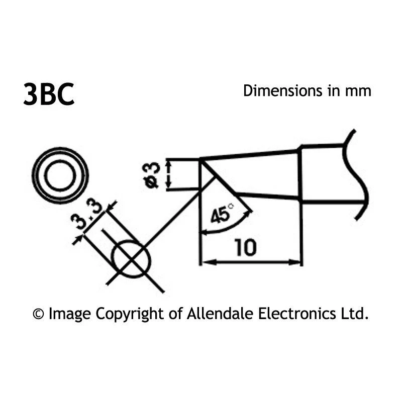 Aoyue Lf-3bc Bevel Type Solder Tip with Heating Element