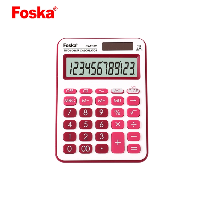 Foska Calculadora 12 chiffres de l'énergie solaire et de la batterie calculatrice de bureau