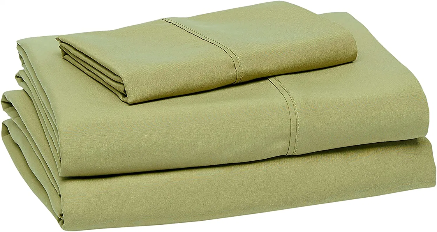 Lightweight Super Soft Easy Care Microfiber Bed Sheet Set - Queen Size Olive