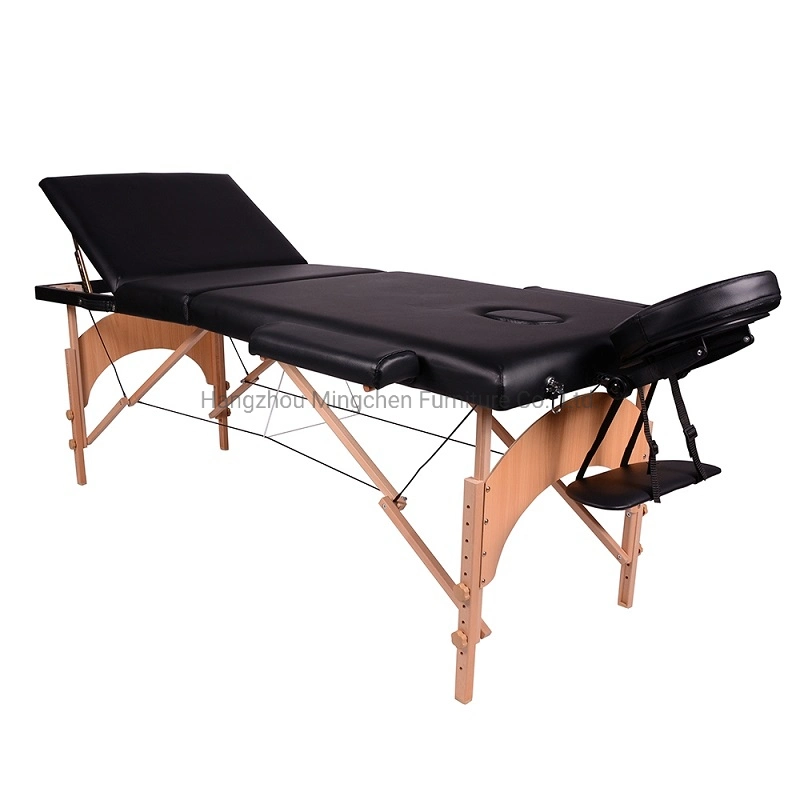 Salon Maison Bois léger Three-Section Table de massage de pliage