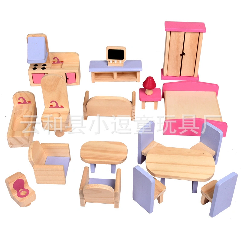 Sala de simulación Juguetes para niños de madera Juguete a casa Mini Muebles manos a la obra Diseño educativo Entrenamiento decoración Educación temprana