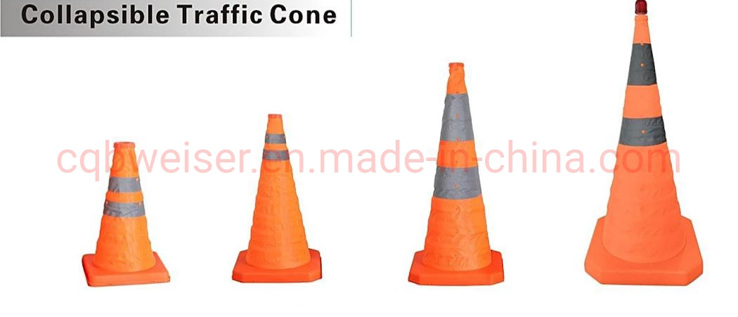 Retractable Flexible Reflective Soft Orange Safety Traffic Road Cone