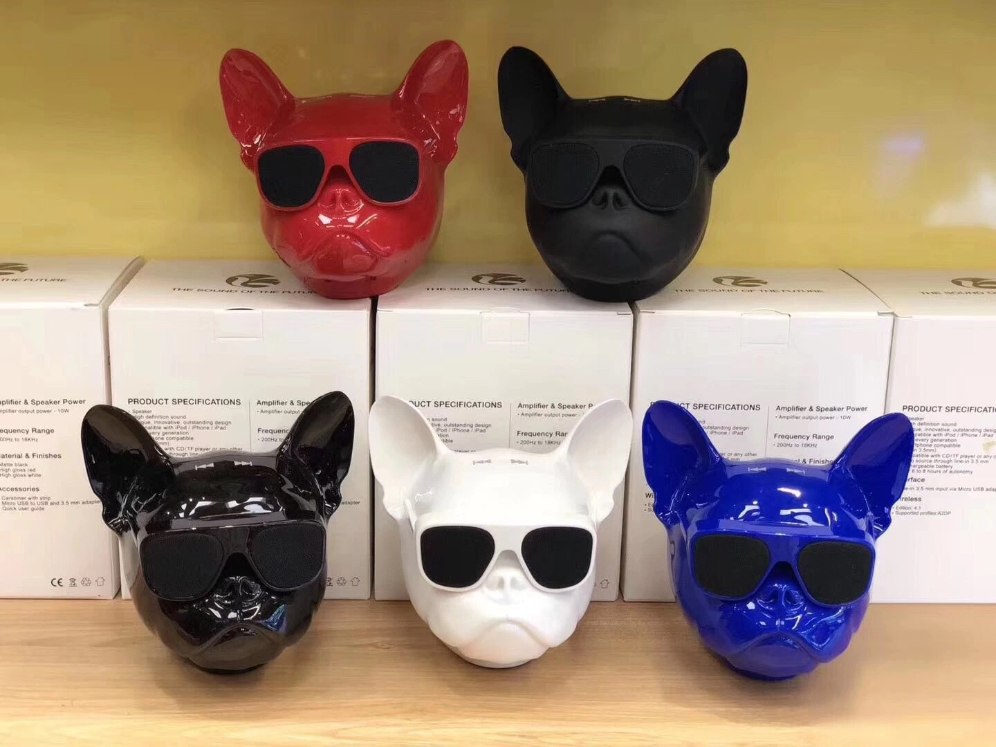 Fashion Dog Head Card Mini Audio Desktop Computer Portable Wireless Bluetooth Speaker