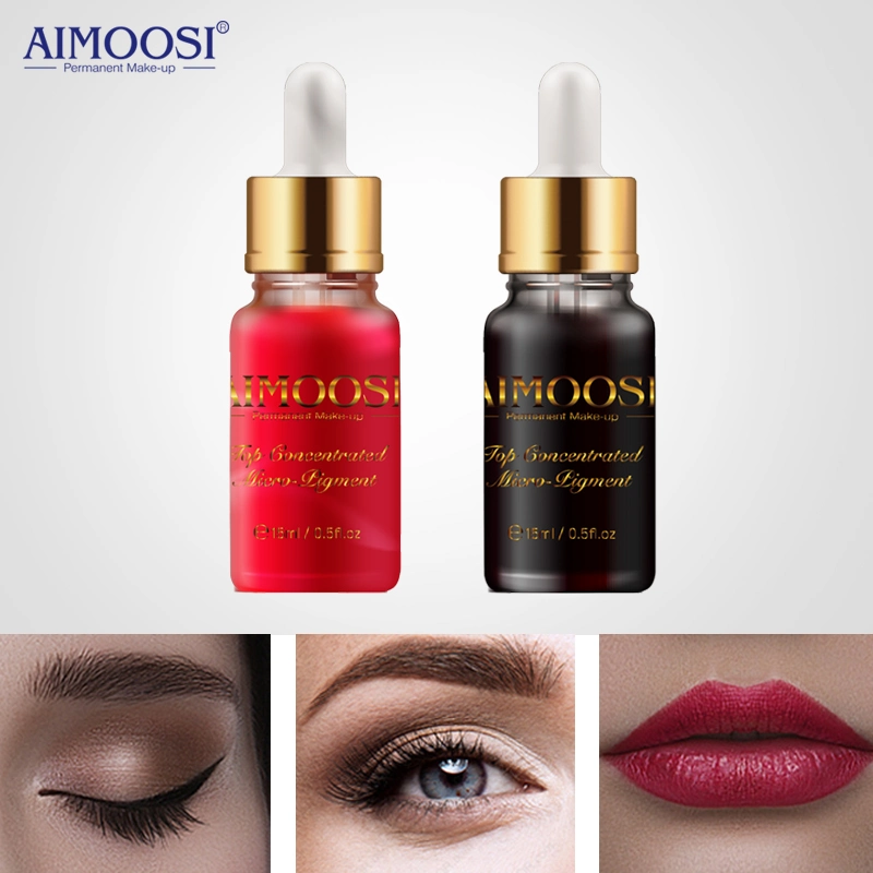 Aimoosi Eyebrow Pigment Ink Semi Permanent Makeup Eyebrow Ink Lips Eye Line Tattoo Color Microblading Pigment