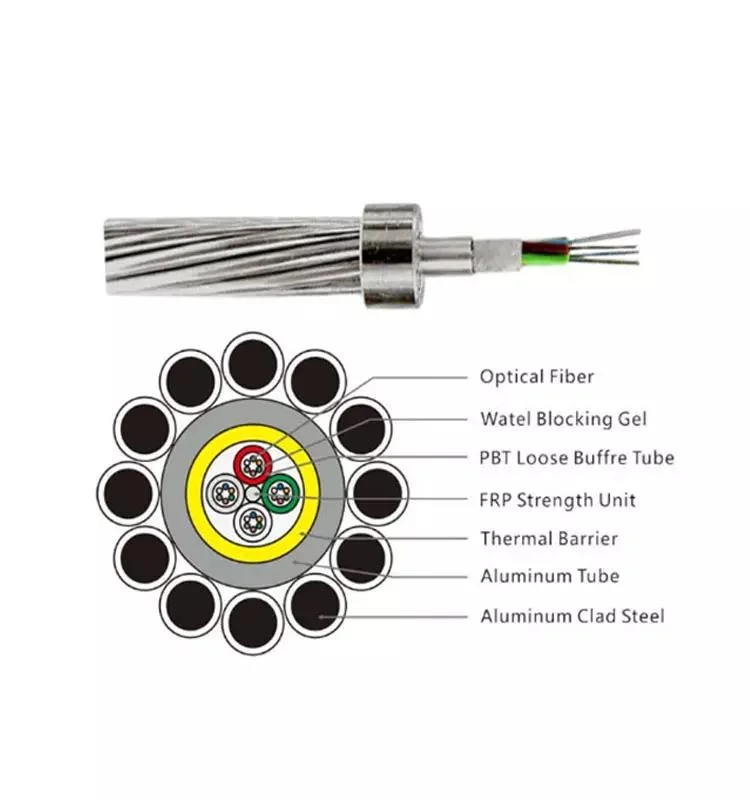 Optical Fiber 500kv 24 Cores with Stranded Opgw Cable