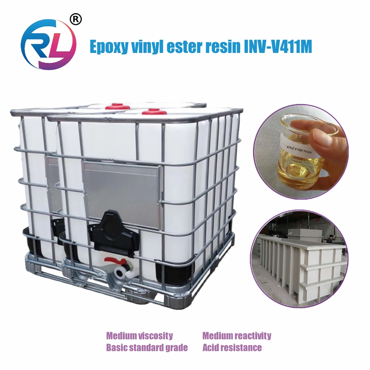 Epoxy Vinyl Ester Resin Inv-V411m with High Corrosion Resistance Can Be Obtained