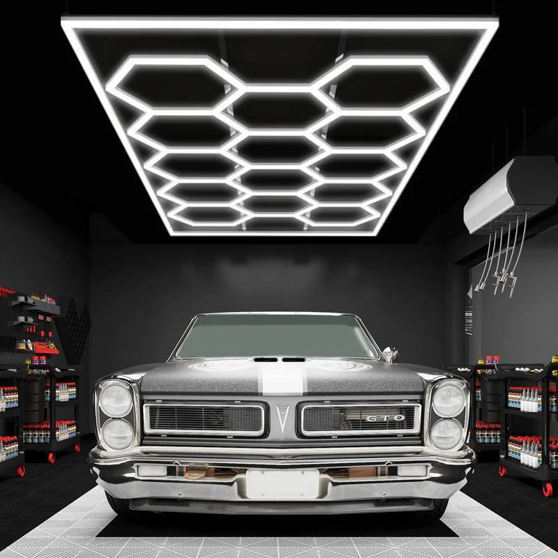 High Lightness Garage Light Hexagon LED Ceiling Wall Detailing Car Workshop Honeycomb Working Garage Lamp