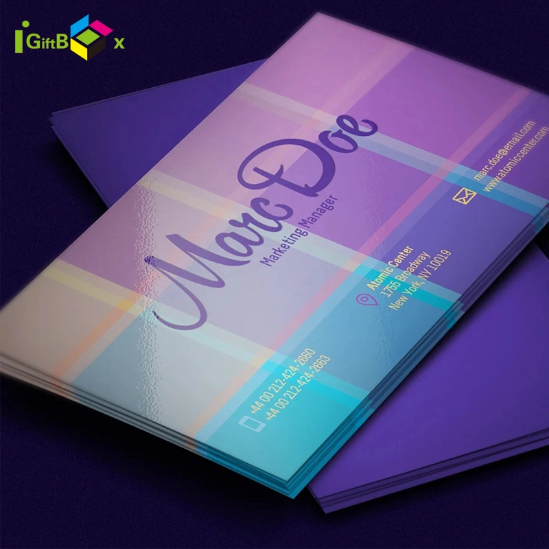 Texture Paper UV Satin Varnishing Paper Custom Business Cards Printing with Own Logo