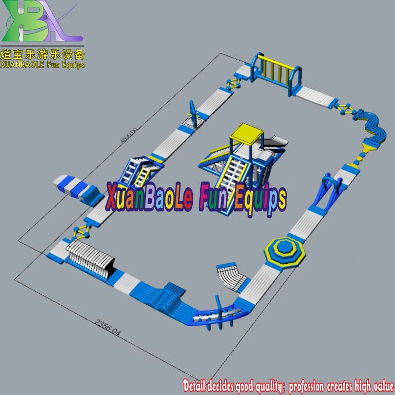 رائع جديد بلو Color Beach Equipment Fatrable Water Park, خدمة واحدة لعبة الرياضة المائية العائمة