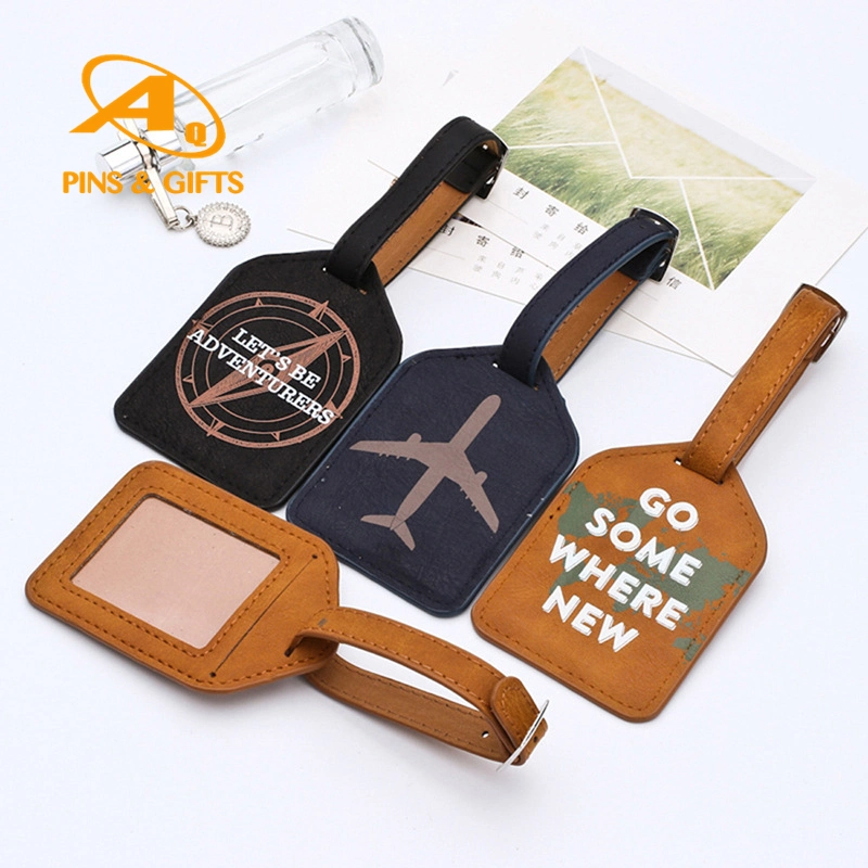 Factory Direct Sale Custom Gift Hot Sale Colorful Logo Soft Metal Leather PU Bag Luggage Tag