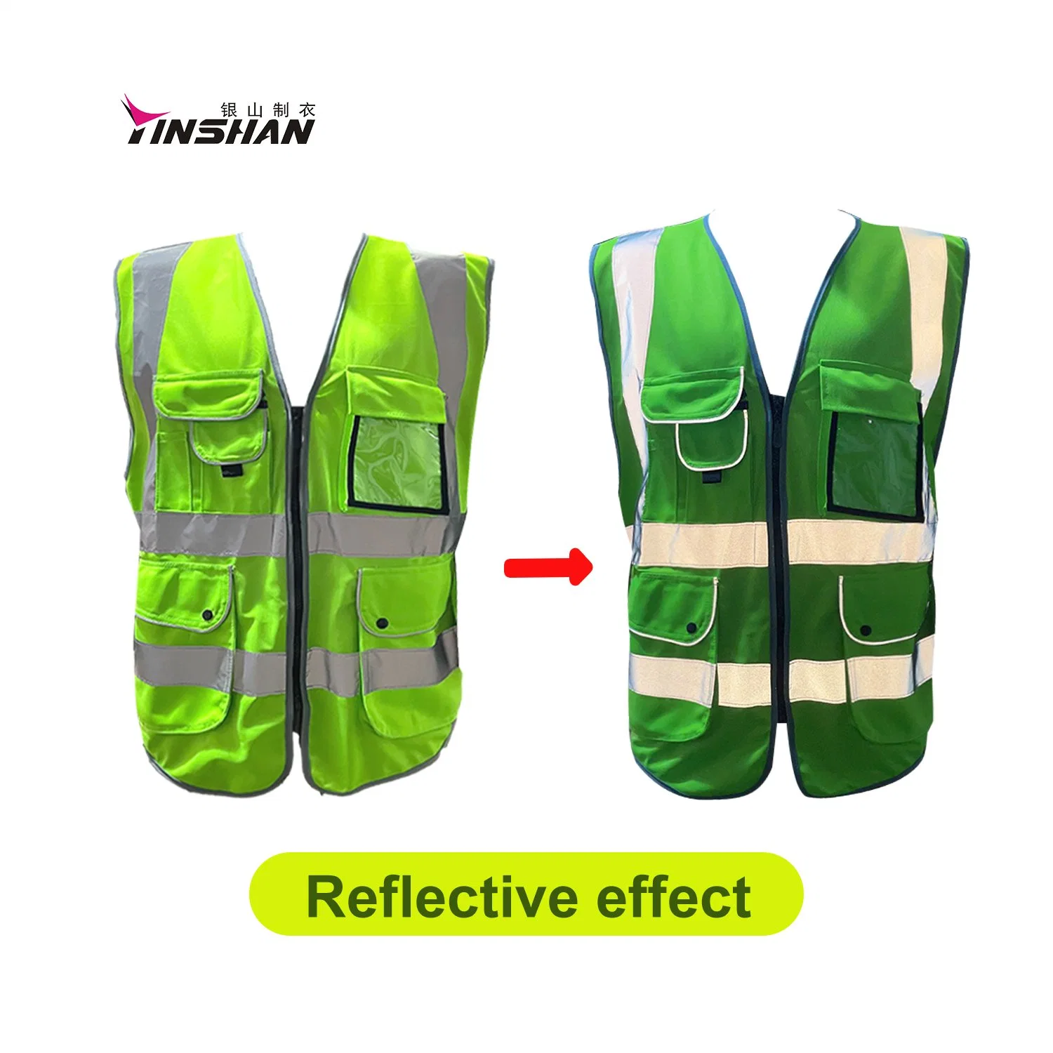 Gilet de sécurité haute visibilité avec logo personnalisé pour ouvrier de construction Gilet de sécurité pour la route