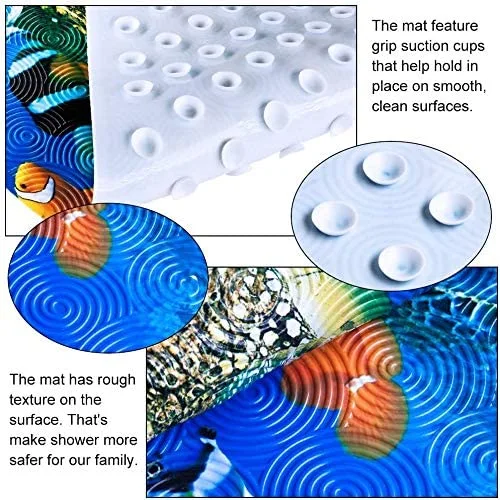 New Design Non Slip Floor Shower Mat Suction Cups PVC Foot Bath Mat