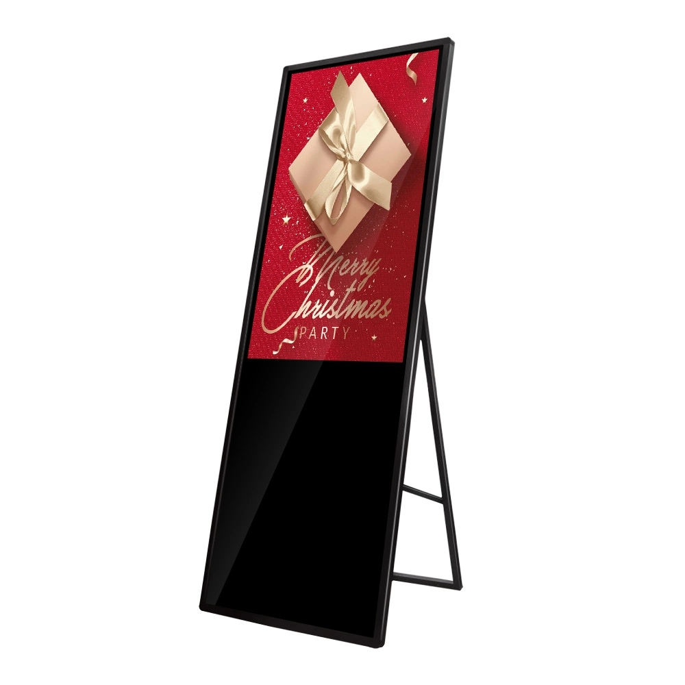 43 Inch Indoor Moveable Kiosks Slim Frame Ad Single Digital Signage Media Player Advertising Screen Portable