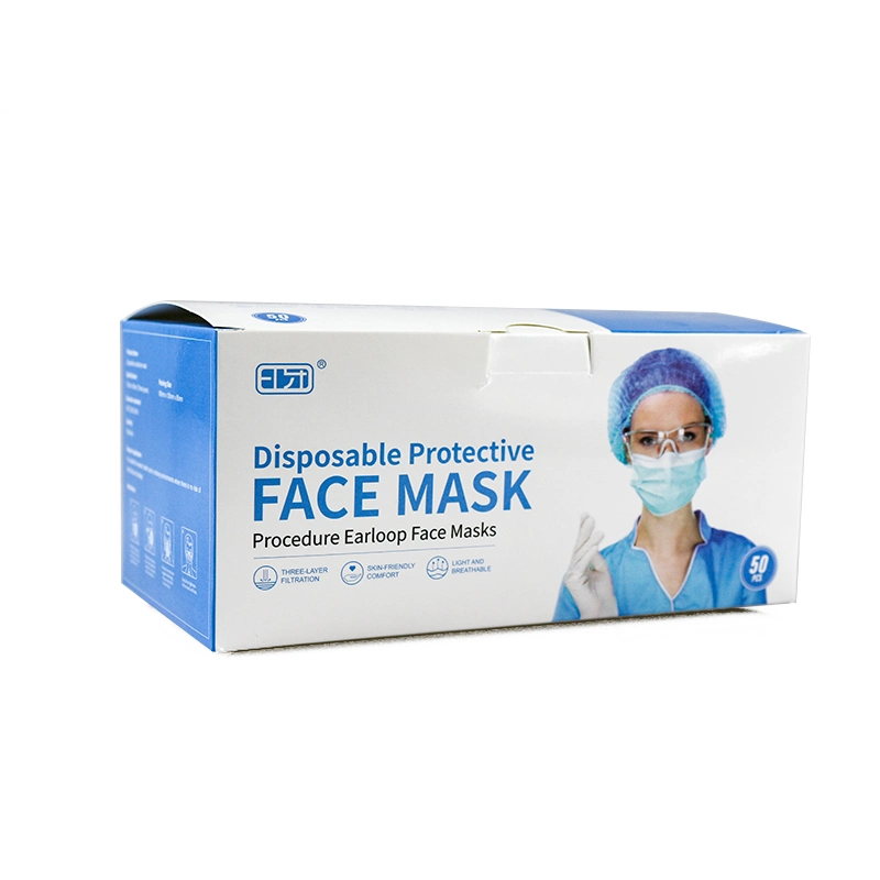 High quality/High cost performance  Foldable Custom Logo Disposable Face Mask Boxes Package 3ply Packaging Case