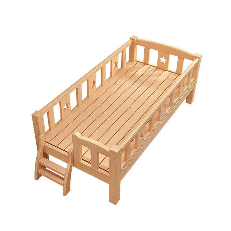 Modern Single Size Children's Bed Bedroom Furniture Wooden Baby's Crib with Barriers Kids Bed