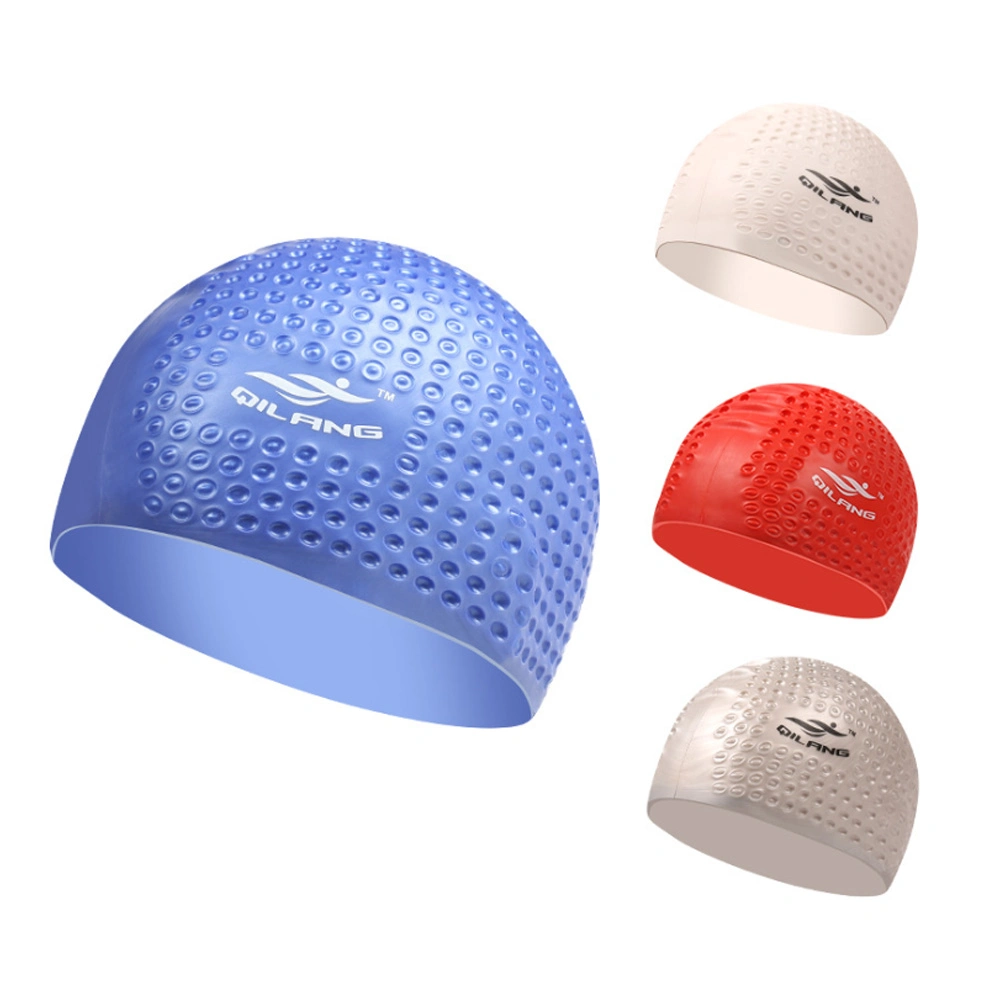 À la mode Impression logo personnalisé antibactérien Windproof Quick Dry respirant drôles de chapeaux chapeaux de natation en PVC souple en silicone nager en nylon Lycra Latex Polyester Cap