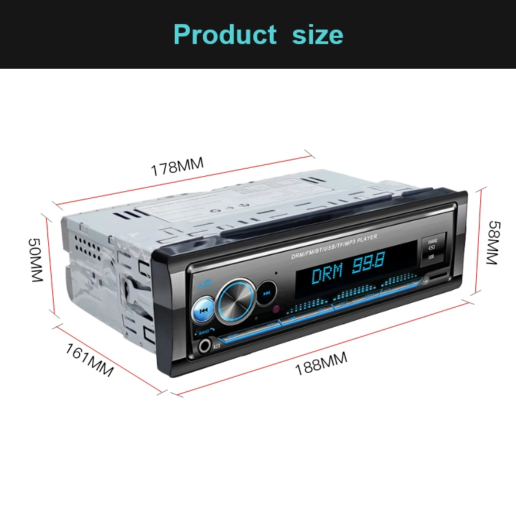 Smart Car DRM Radio 1 DIN MP3 Player Car Audio DC 12V Premium Audio Video Player USB