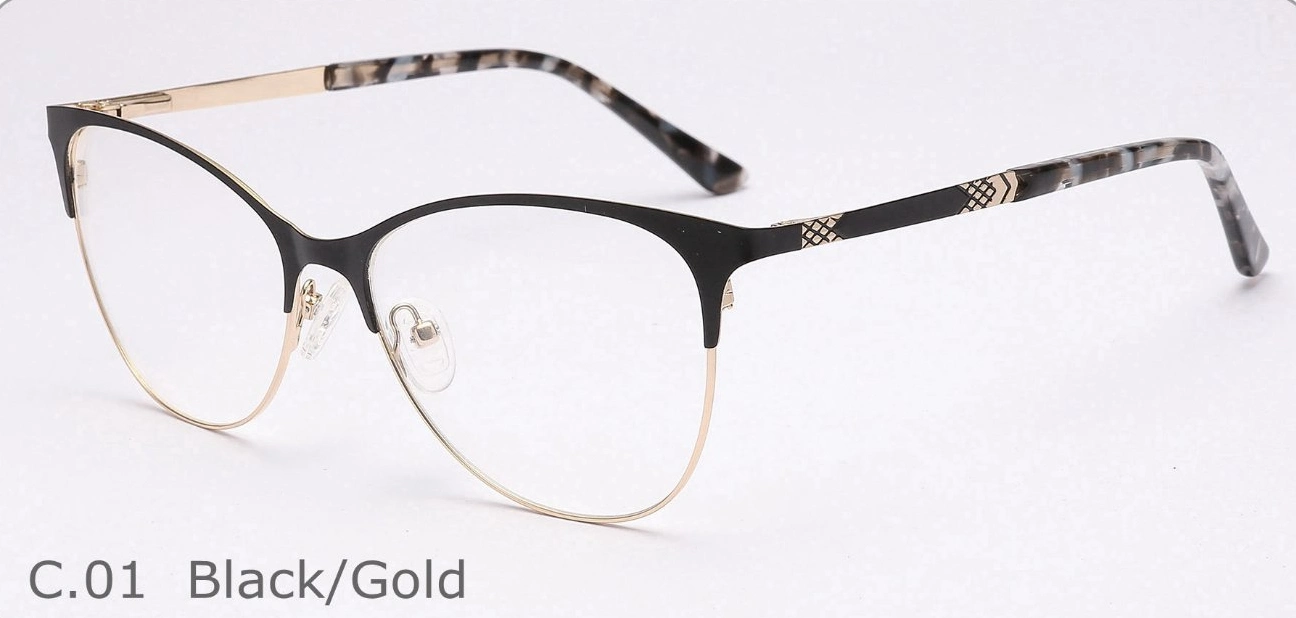 Hochwertige Custom Trendy Brillen Acetat Metal Frau Optische Gläser Rahmen