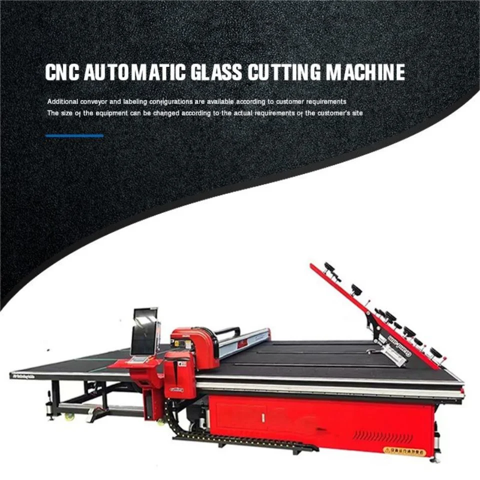 Máquina de Corte de Vidro Integrada CNC Automática Móvel de 360 Graus, Máquina de Processamento de Vidro com Mesa de Corte e Quebra por Flutuação de Ar.