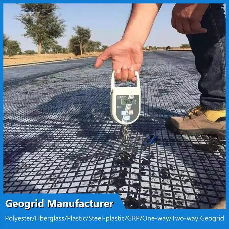 80Kn 100kn 120kn Acero fuerte tensor-plástico reforzado con calzada plástico Geogrid para la Ingeniería Civil