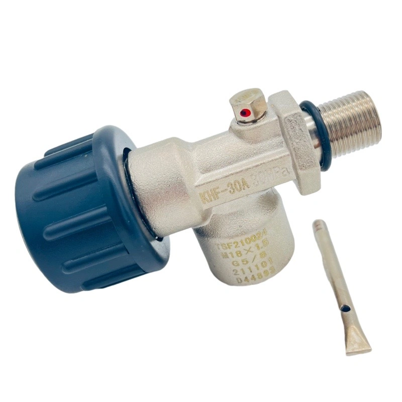 Latón Hpb59-1 SCBA aparato de respiración portátil válvula de demanda 30MPa G5/8 3mm M18*1,5 válvula de cilindro autocontenida con respiradero a prueba de autobloqueo