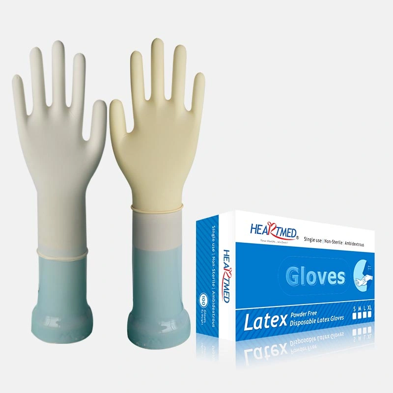 Malaysia Manufacture Stock Disposable Latex Gloves with Powdered or Powder Free