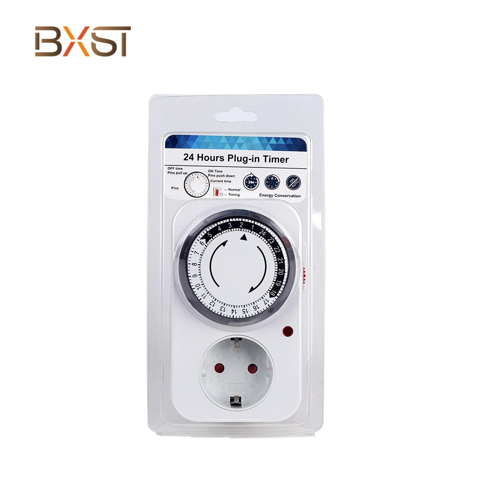 Bxst-T010A-G 24-Stunden 16A mechanischer Timer elektrischer Stecker für steckbare Beleuchtung Timer