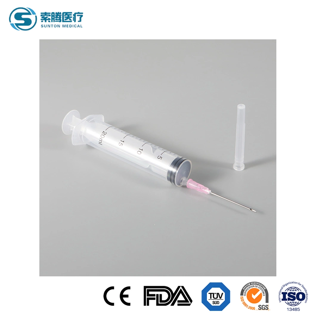 Sunton Auto Disable Syringe China Plastic Syringe Supply CE Certificated 10ml/10cc CE Cheap Disposable Medical Plastic Luer Lock Disposable Syringe with Needles