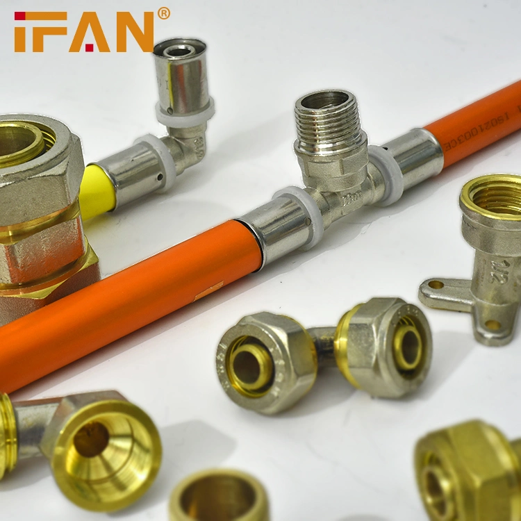 Ifan ISO, CE Floor Heating Pipe Pex Brass Fitting with Gold and Silver Color