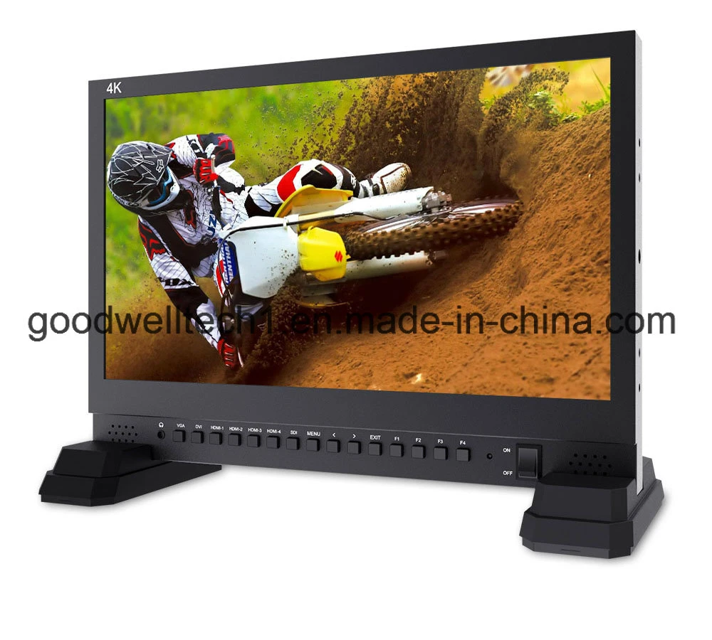 IPS 4K UHD 3840X2160 4xhdmi 3G SDI Quad Split Display Broadcast 15" TFT LCD