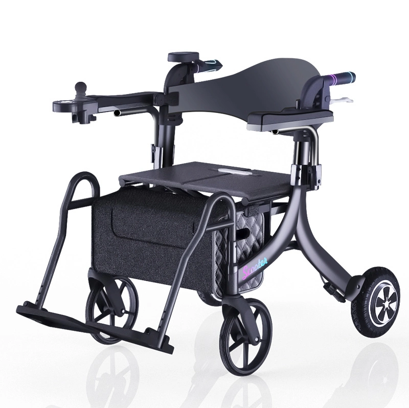 Ultra Lightweight Folding Rollator Mobility Senior Walker with Seat with Wheels