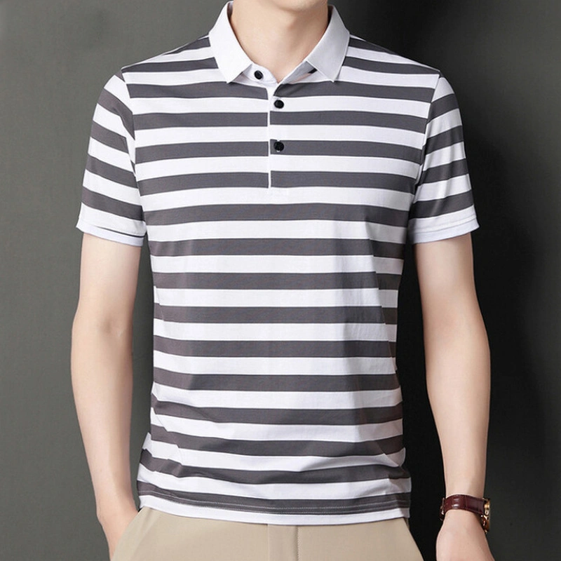 Cheap Stripe Cotton Short Sleeve Polo T-Shirt Mens Separate Packing Mens Polo Shirts Wholesale/Supplier
