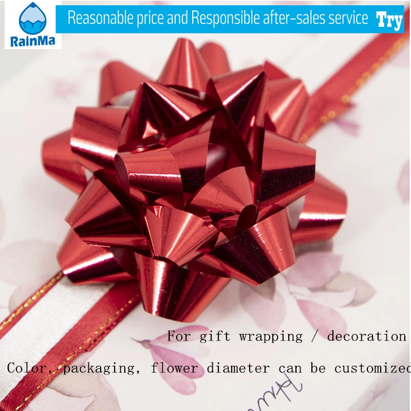 Colorful Fluorescent Gift Decoration Star Bow PP Ribbon Star Bows for Gift Decoration