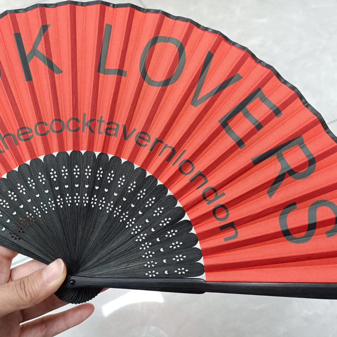 Custom Printing Fabric Foldable Hand Held Fan Bamboo and Wooden Fan