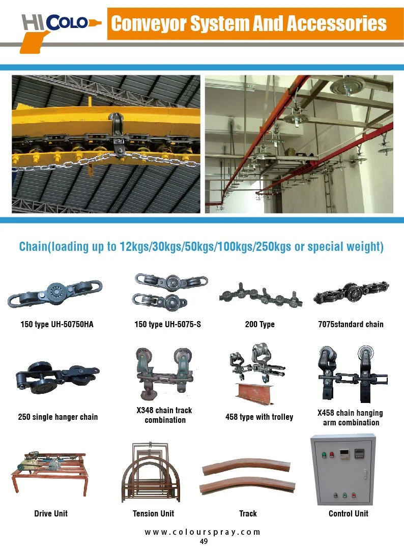 Hanging Conveyor Chain System with Track &Hanger for Powder Coating Line