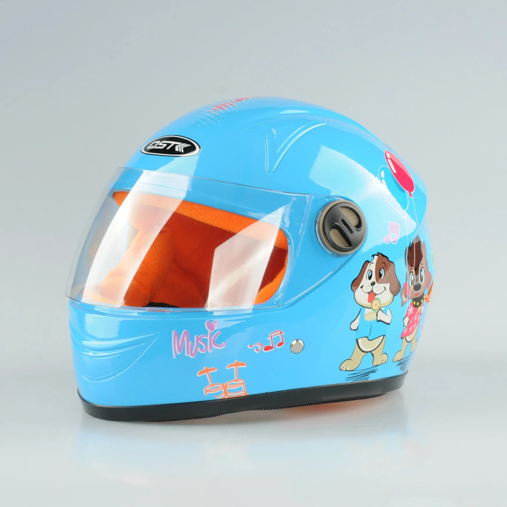 Safe and Cute Kids Full Face Helmet with Customized Color and Designs for Scooters