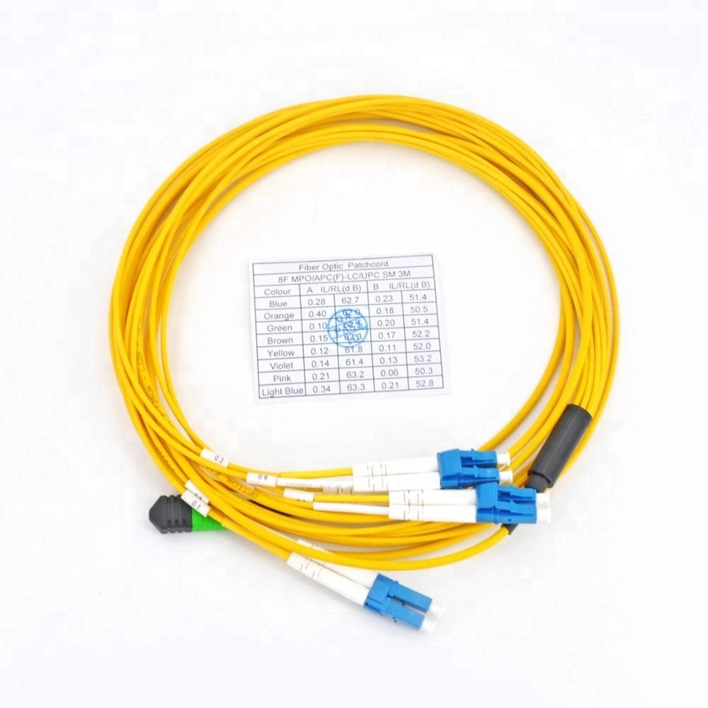 MTP MPO to LC/Upc Fiber Optic Fiber Cable De Conexion MPO/APC to LC/Upc Patch Cord