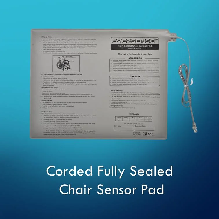 Corded Fully Sealed Chair Sensor Pad/Fall Prevention Sensor Alarm/Patient Safety Pressure Sensor Pad for Fall Management/Chair Exit Alarm