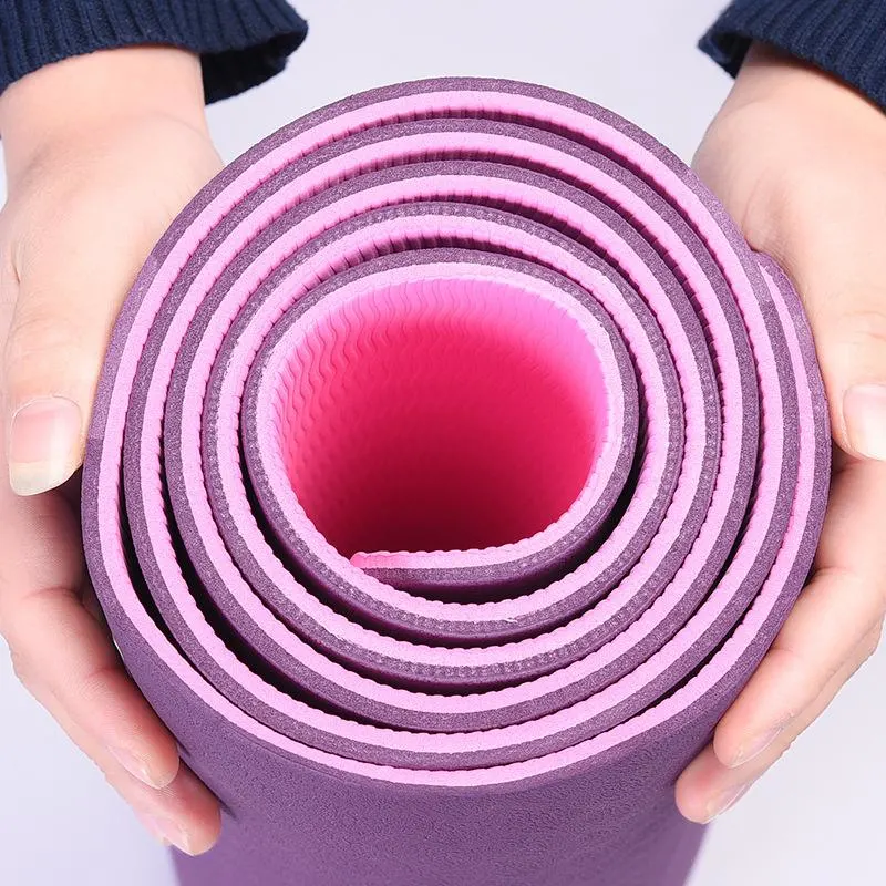 Los colores de doble mejor Estera Del Yoga TPE Antideslizante alfombrillas de Yoga Mat ejercicio Eco friendly entrenar Mat de Yoga, Pilates