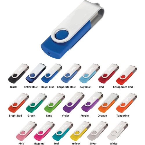 Promotion Metal USB Flash Drive with Laser Logo, Swivel USB