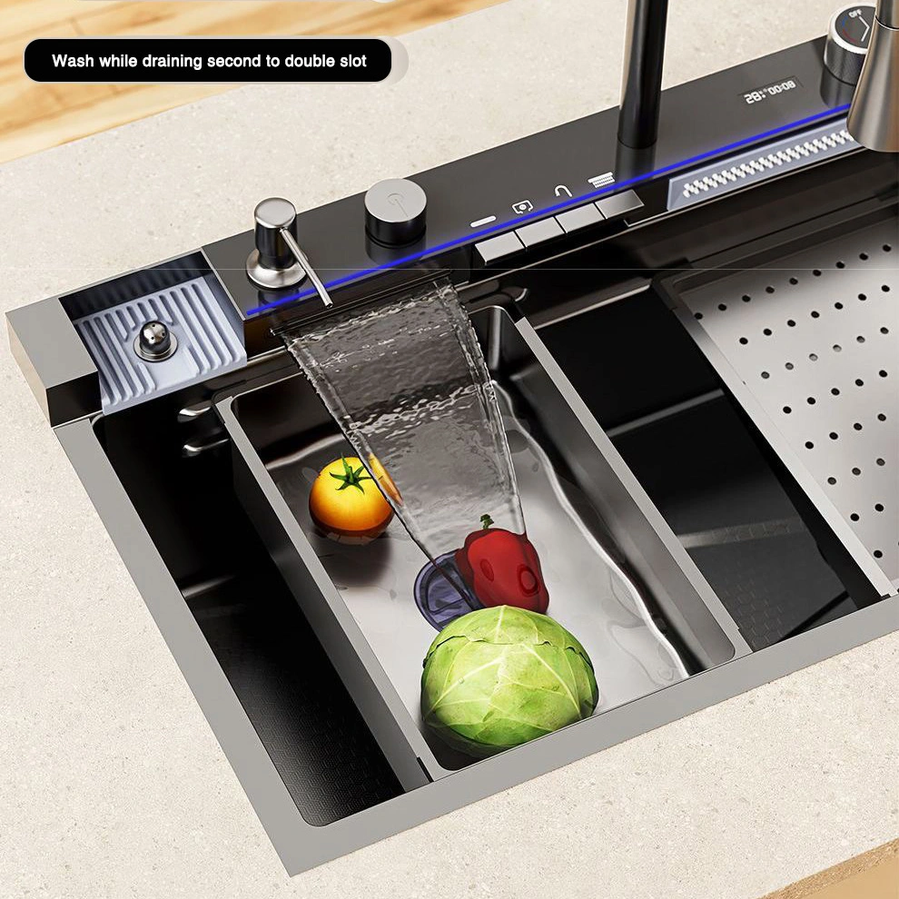 Новый дизайн Уотерпальная кухонная мойка 304 Кухня из нержавеющей стали Раковина функция кухонный мойка
