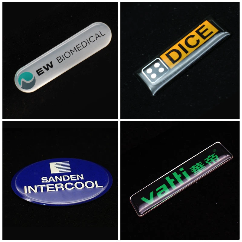 Epoxy Resin Sticker Label Key Fobs 3D Dome Anti-Scratch Waterproof Office Name Tags Company Logos Memento Novelty Coins Souvenir Gifts