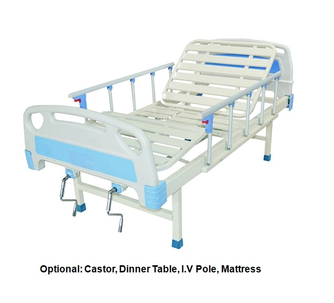 Cama de ABS de hospital con Barandilla, cama de dos rangos manual médico (PW-B01)