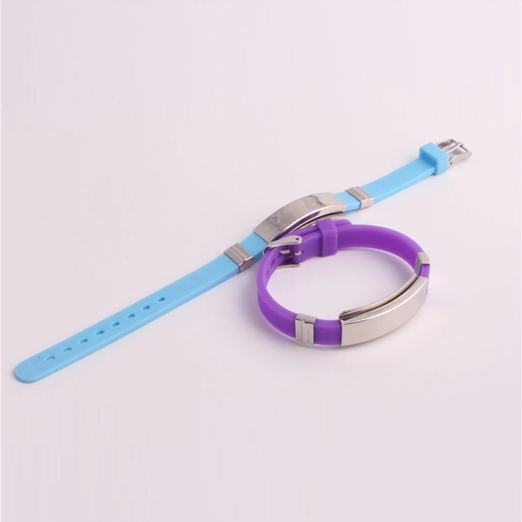 Drop Shipping Good Quality Personalized Stainless Steel Silicone ID Bracelet